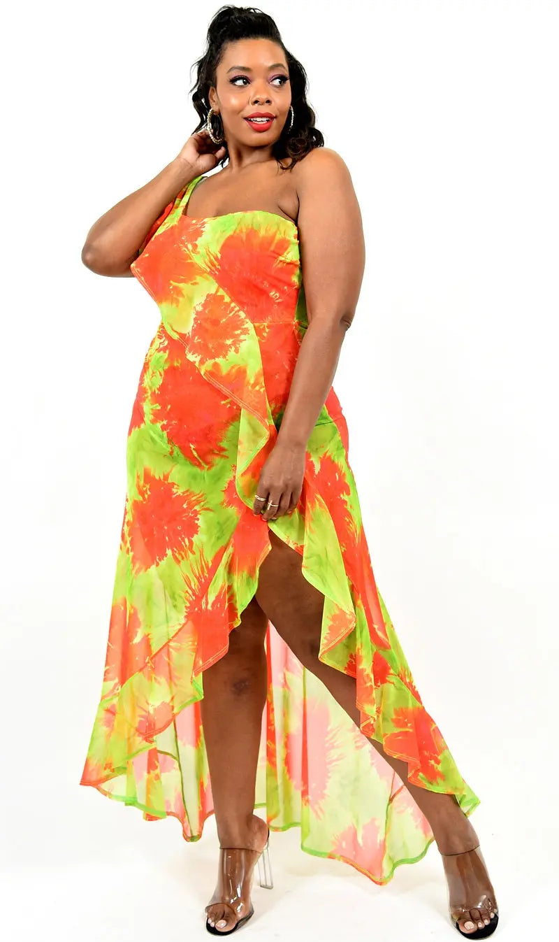Vacation One Shoulder Maxi Dress - Curvy Pineapple Boutique