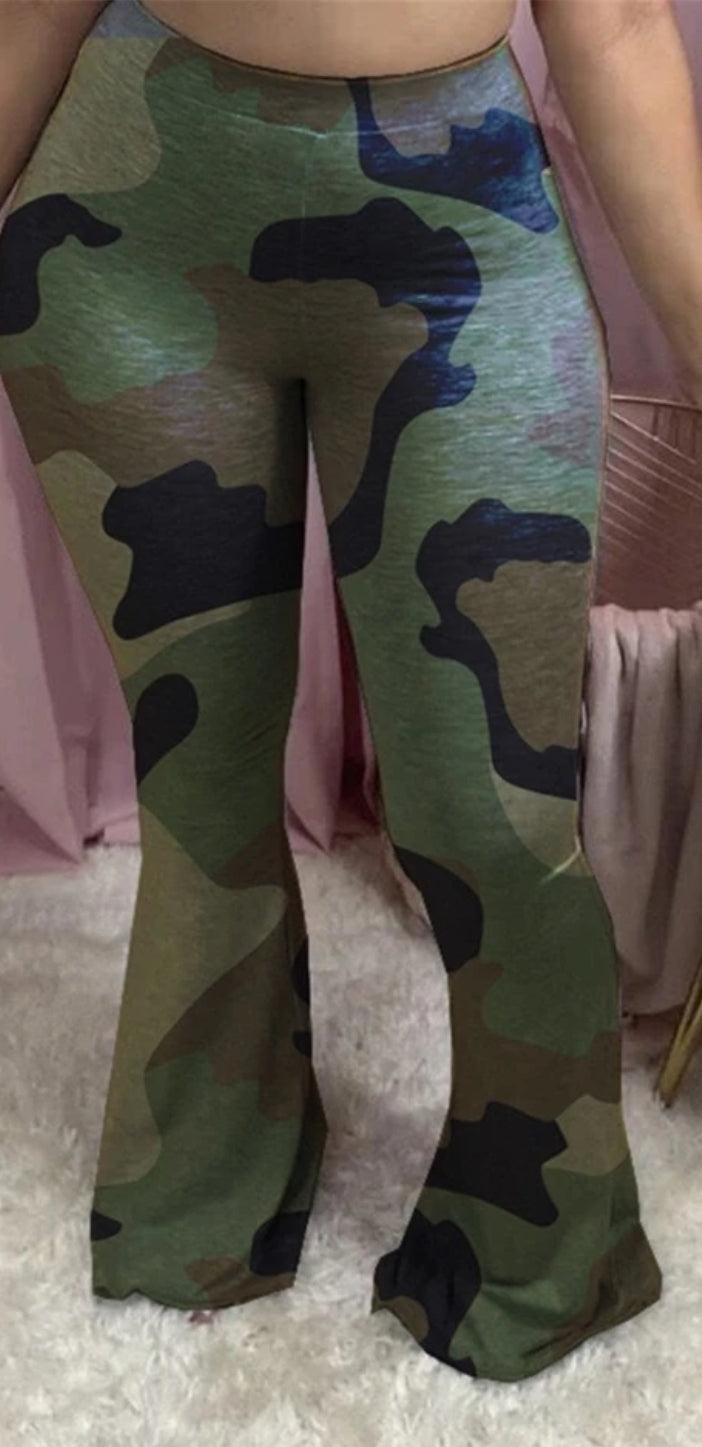 Bell Camo Flared Pants - Curvy Pineapple Boutique